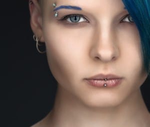 woman with piercings